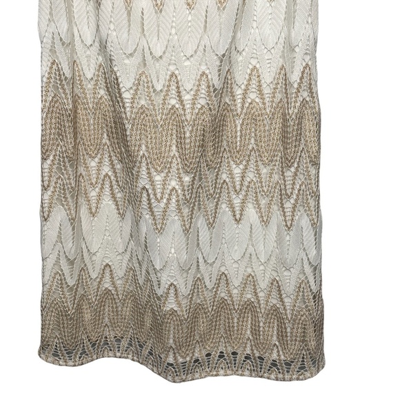 Lilly Pulitzer Mini Dress Sparkly Gold Thread Crochet Adjustable Straps XXS - Picture 6 of 9